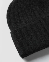 ROBINSON MAN | Ribbed Cashmere Beanie | Black
