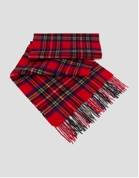 ROBINSON MAN | Fringed Cashmere Scarf | Red Tartan