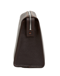 F.HAMMANN | Leather Toiletry Bag | Dark Brown