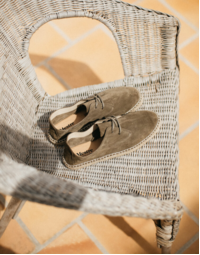 Men's Espadrille Leather Shoe Khaki 42
