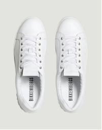 Men's Shieran Lace Up Low Top Sneakers in White/ White Size 42