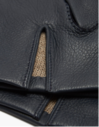 Cambridge Cashmere-Lined Leather Gloves Black 7.5