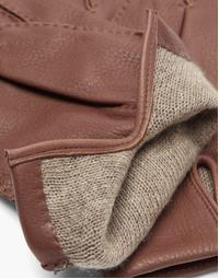 Cambridge Cashmere-Lined Leather Gloves Havana 7.5