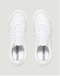Men's Enricus Lace Up Low Top Leather Sneakers, White 41