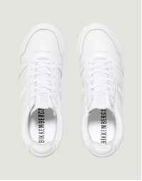 Men's Enricus Lace Up Low Top Leather Sneakers, White 41