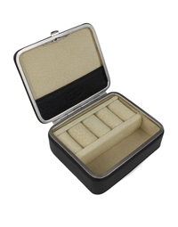F.HAMMANN | Leather Cufflink Box Medium | Black