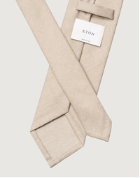 ETON | Solid Wool Flannel Tie | Biege