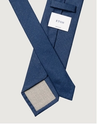 ETON | Solid Wool Flannel Tie | Dark Blue