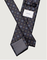 ETON | Geometric Woven Silk Tie | Navy