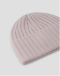 ROBINSON MAN | Ribbed Cashmere Beanie | Pink Sand