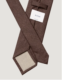 ETON | Solid Wool Flannel Tie | Brown