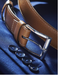 Jean Rousseau Paris | Classic Leather Belt Tan Embossed Calf
