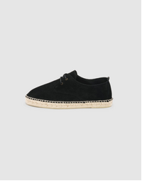 Men's Espadrille Leather Shoe Black 41