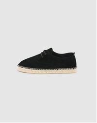 Men's Espadrille Leather Shoe Black 41