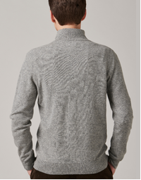 JCK Half-Zip Cashmere Sweater Mid-Grey (XL)
