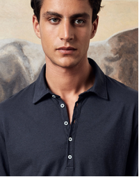 Ischia Cotton Cashmere Polo J0048 Nero Lavato (XL)