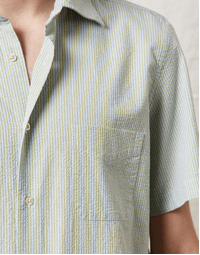 Malibu T4467 Half Sleeves Cotton Seersucker Shirt R693 Light Green (S)