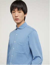 Garment Dyed Cotton Jersey Shirt Sky Blue (XXL)