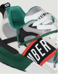 Men's Dunga Double Lace Sneakers in Silver + Green  Size 40