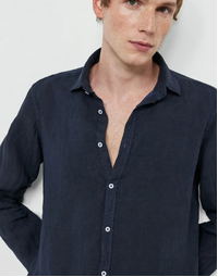Canary Round Collar Shirt T0033 Blue (L)
