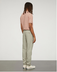 Linen Garment Dyed Trousers Khaki (44)