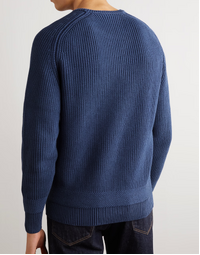 Fisherman's Rib Cotton Jumper Blue (46)