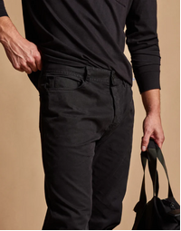 Brushed Twill 5-Pocket Denim Trousers Black (30)