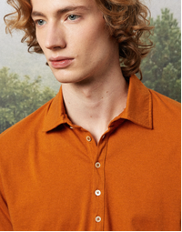 Ischia Cotton Cashmere Polo J0084 Brick (S)