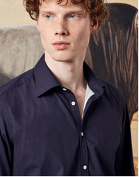 Genova Classic Cotton Shirt T4553 Dark Blue (M)