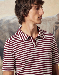 Aruba Short Sleeve Striped Polo J0160 Lampone (S)