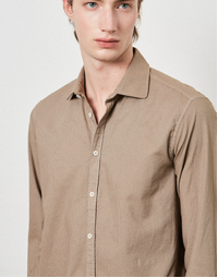 Canary Round Collar Cotton Shirt T4636 Rusk (M)
