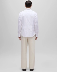 SEM II Stretch Poplin Striped Shirt Caramel (39)