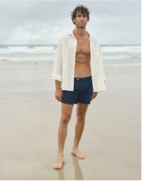 Button Fly Swim Short Navy (S)