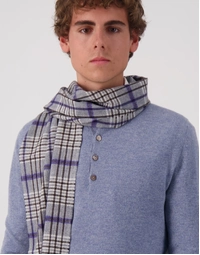 ROBINSON MAN | Superfine Cashmere Scarf | Blue Check