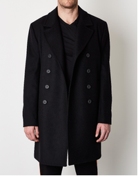 Bikkembergs Double Breasted Peacoat Black
