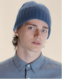 ROBINSON MAN | Ribbed Cashmere Beanie | Denim Blue