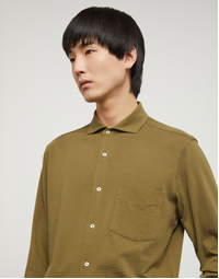 Garment Dyed Cotton Jersey Shirt Military (XL)