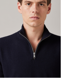 JCK Half-Zip Cashmere Sweater Dark Navy (S)