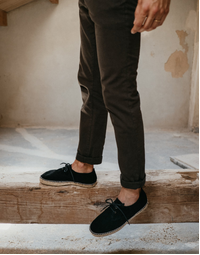 Men's Espadrille Leather Shoe Black 41