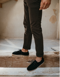 Men's Espadrille Leather Shoe Black 41