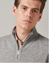 JCK Half-Zip Cashmere Sweater Mid-Grey (XL)