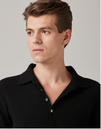 Endeavour Long Sleeve Cashmere Polo Black (S)