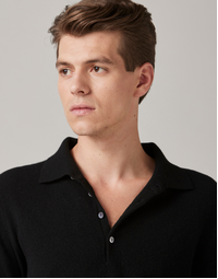 Endeavour Long Sleeve Cashmere Polo Black (S)