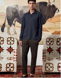Ischia Cotton Polo J0084 Nero Lavato (XL)