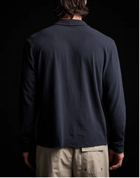Brushed Jersey Long Sleeve Polo Blue Oil 3
