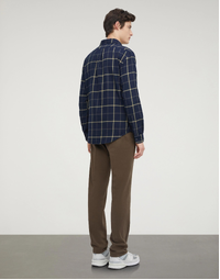 Button-Down Cotton Flannel Shirt Blue (39)