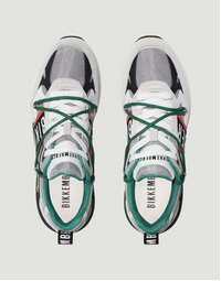 Men's Dunga Double Lace Sneakers in Silver + Green  Size 40