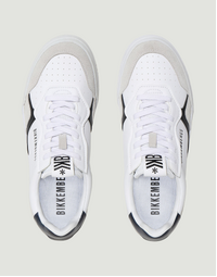 Men's Shaq Lace Up Sneakers in White with Black Size 41