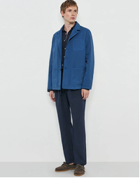 Canary Round Collar Shirt T0033 Blue (L)