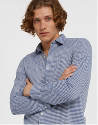 Lightweight Cotton Madras Check Shirt Blue (M)